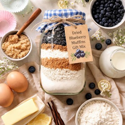 Image of Dried Blueberry Muffins Gift Mix in a Jar