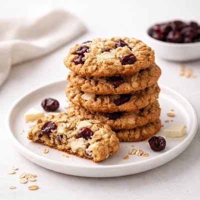 Image of Dried Cherry and White Chocolate Oatmeal Cookies