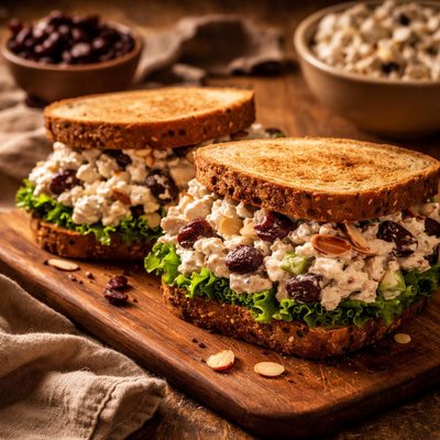 Image of Dried Cherry Toasted Almond Turkey Salad Sandwiches