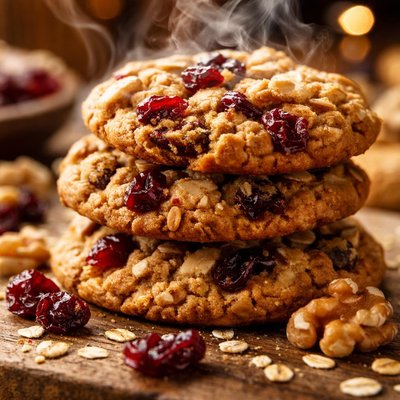 Image of Dried Cranberry Walnut Oatmeal Cookies