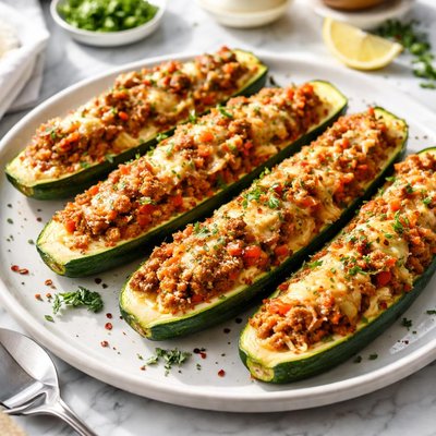 Image of Drop Dead Delicious Stuffed Zucchini