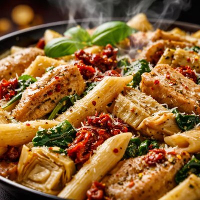 Image of Drop Dead Fabulous Chicken Artichoke Sun Dried Tomato Pasta