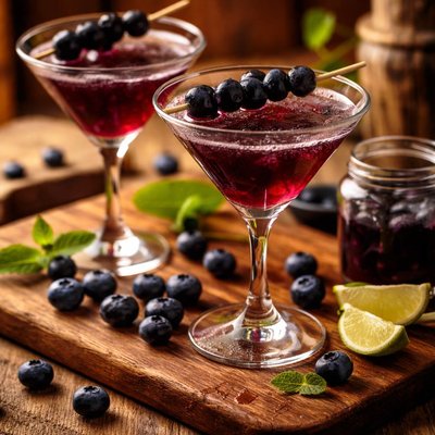 Image of Drunken Blueberries Blueberry Martinis