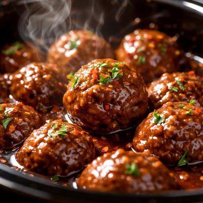 Image of Drunken Meatballs with Crock Pot Instructions