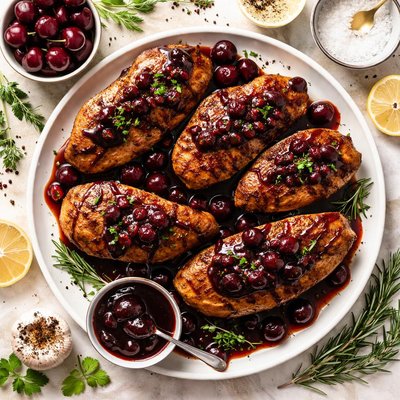 Image of Duck Breasts with Balsamic Cherry Glaze