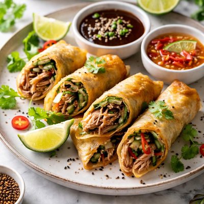 Image of Duck Spring Rolls with Dipping Sauces