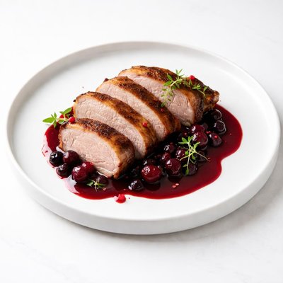 Image of Duck with Burgundy Cranberry Sauce
