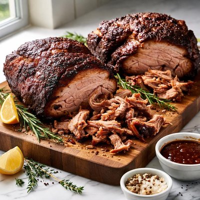 Image of Dueling Pork Butts Smoked