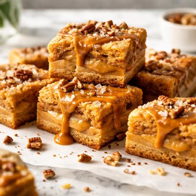 Image of Dulce De Leche Blondies Filled and Topped