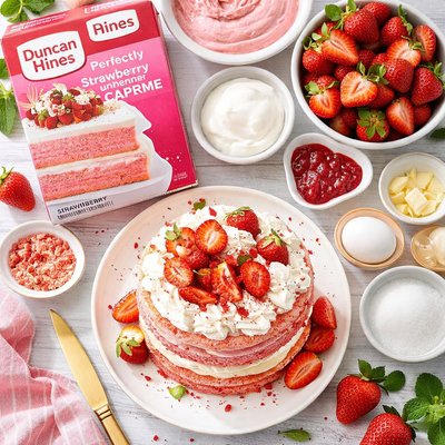 Image of Duncan Hines Strawberry Shortcake from a Mix