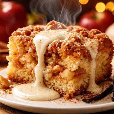 Image of Dutch Apple Cake with Vanilla Sauce