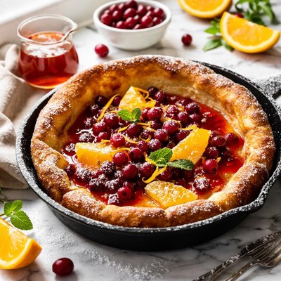 Image of Dutch Baby with Cranberry Orange Syrup