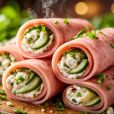 Image of Dutch Ham Rolls a K a Breadless Sandwich a Low Carb Snack