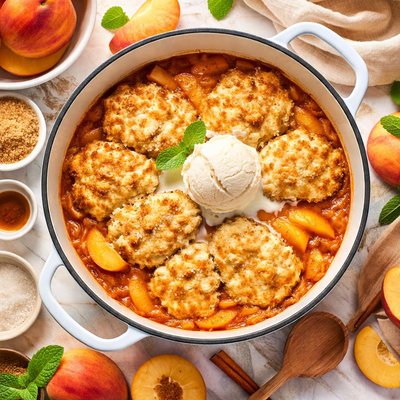 Image of Dutch Oven Peach Cobbler