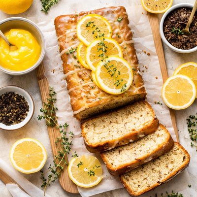 Image of Earl Grey Pound Cake with Lemon Curd