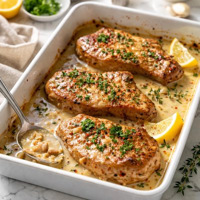 Image of Easiest Baked Pork Chops with Sauce