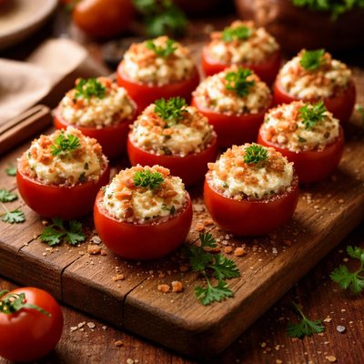 Image of Easiest Stuffed Cherry Tomatoes Appetizer