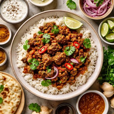 Image of East Indian Style Spiced Beef with Rice
