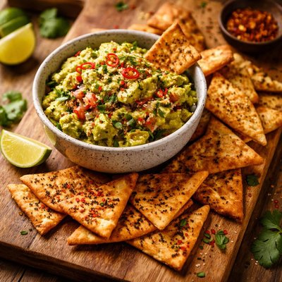 Image of East Meets West Guacamole Spicy Pita Crisps