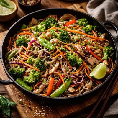 Image of East Meets West Vegetable Soba Stir Fry
