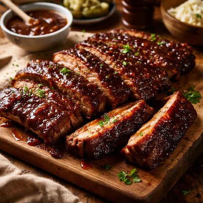 Image of Easy Always Tender Pork Ribs with Bbq Sauce No Grilling