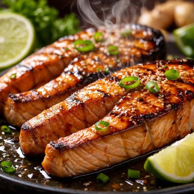 Image of Easy and Delicious Grilled Teriyaki Salmon Steaks