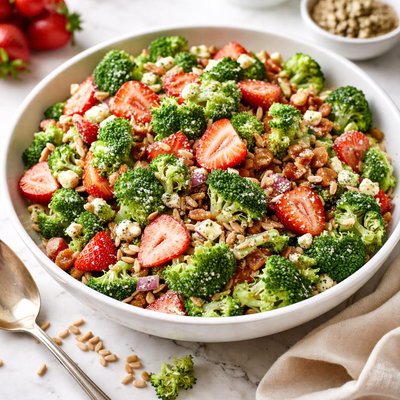 Image of Easy and Delicious Strawberry Broccoli Salad
