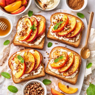 Image of Easy and Deliciously Peachy Cinnamon Toast