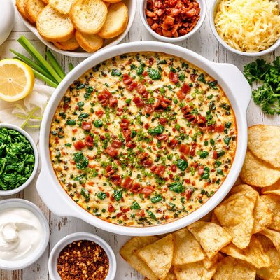 Image of Easy Bacon Cheese Spinach Dip