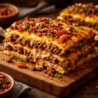 Image of Easy Bacon Cheeseburger Lasagna