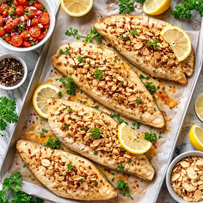 Image of Easy Baked Almond Turbot Fillets