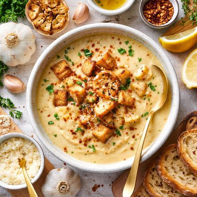 Image of Easy Baked Garlic Soup