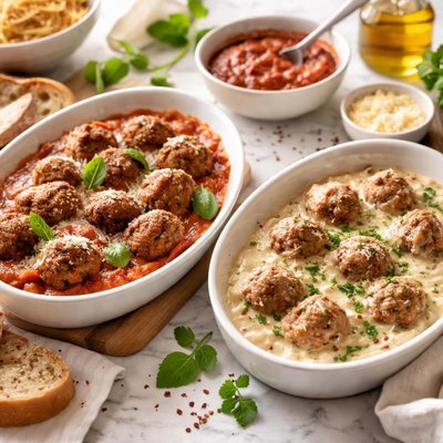 Image of Easy Baked Meatballs with Two Sauce Options