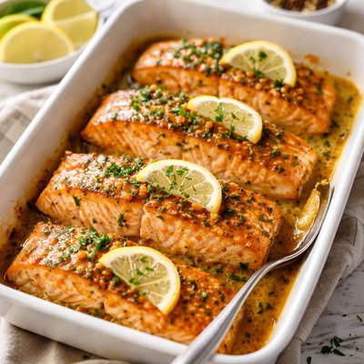 Image of Easy Baked Salmon in Honey Mustard Sauce