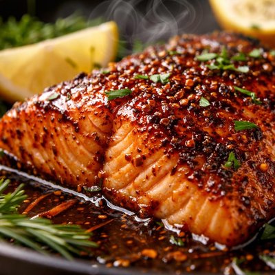 Image of Easy Balsamic Honey Mustard Glazed Salmon