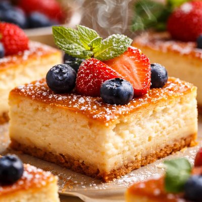 Image of Easy Bisquick Cheesecake Squares Crustless