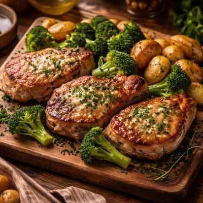 Image of Easy Broccoli Pork Chop Dinner
