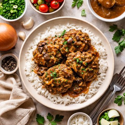 Image of Easy Burgers with Rice Gravy