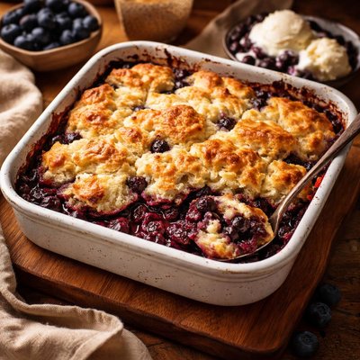 Image of Easy Buttermilk Blueberry Cobbler