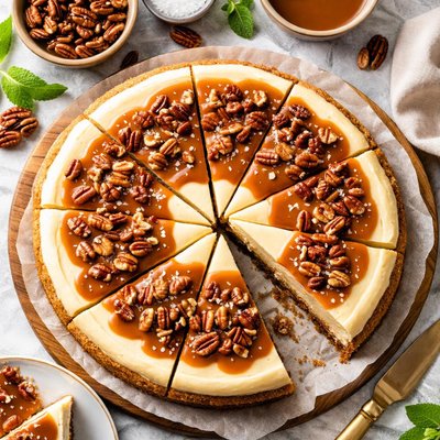Image of Easy Caramel Pecan Cheesecake