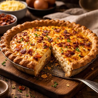 Image of Easy Cheesy Bacon Quiche