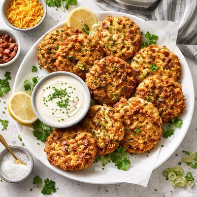 Image of Easy Cheesy Bacon Rice Fritters