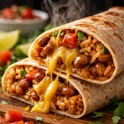 Image of Easy Cheesy Bean Burritos Low Fat