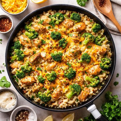 Image of Easy Cheesy Broccoli Chicken with Rice