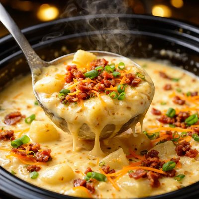 Image of Easy Cheesy Crock Pot Potato Soup Slow Cooker