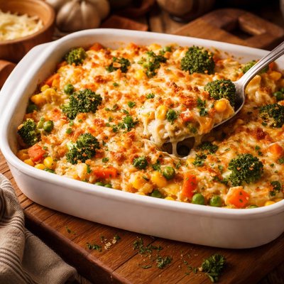 Image of Easy Cheesy Mixed Vegetable Casserole