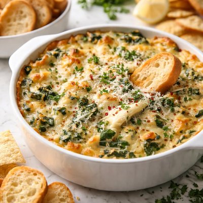 Image of Easy Cheesy Spinach and Artichoke Dip