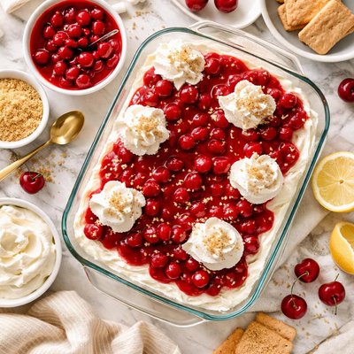 Image of Easy Cherry Delight Dessert No Bake