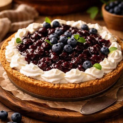 Image of Easy Cherry or Blueberry Cream Pie No Bake