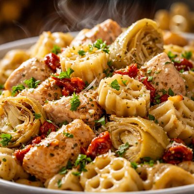 Image of Easy Chicken Artichoke Rotelle Pasta
